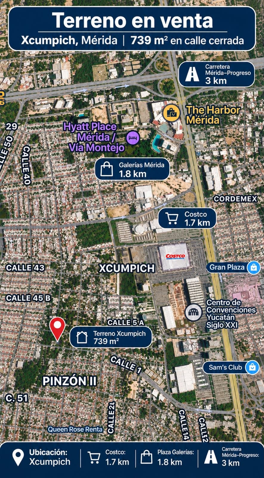 ID5027 – TERRENO EN VENTA EN XCUMPICH, MÉRIDA | 739 M2 EN CALLE CERRADA